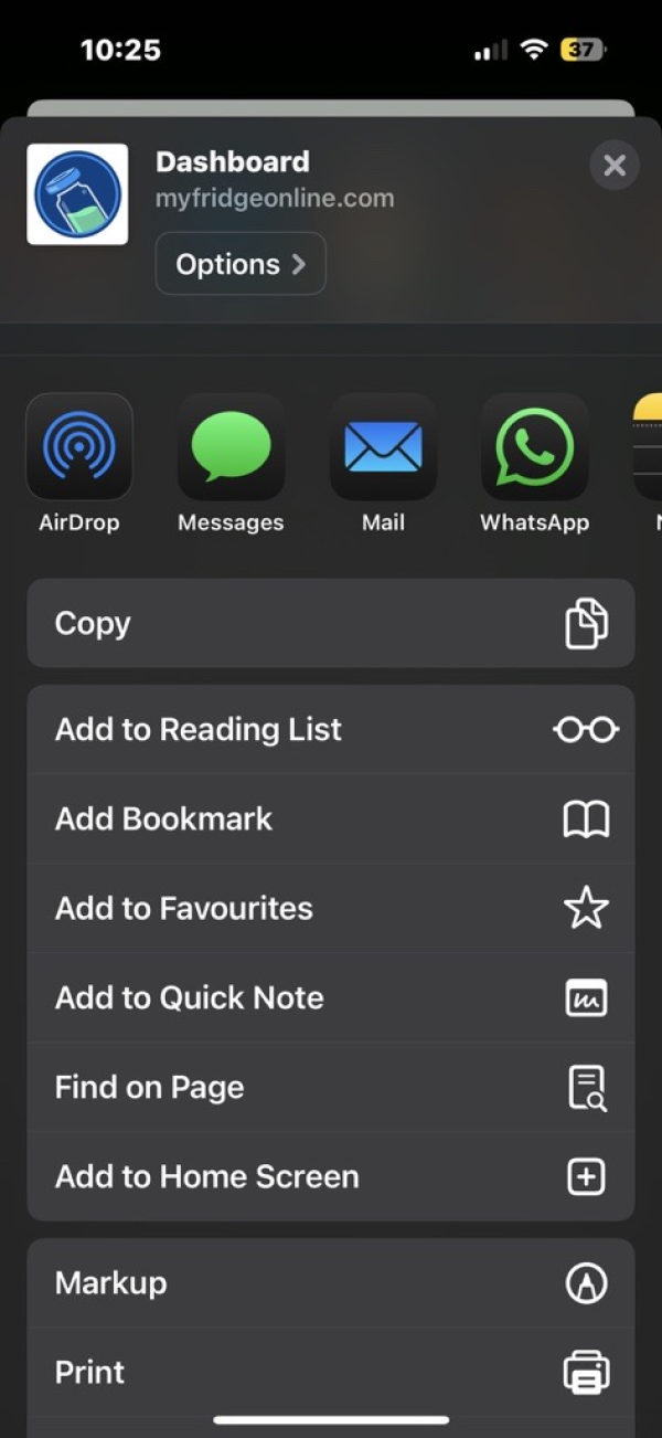  Add to Home Screen option 